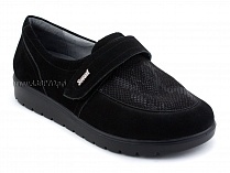 231115 Сурсил-Орто (Sursil-Ortho), туфли для взрослых, черные, кожа, стрейч ткань, полнота 6 в Владимире