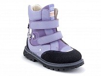 504 (26-30) Твики (Twiki) ботинки детские зимние ортопедические профилактические, кожа, нубук, натуральная шерсть, сиреневый в Владимире