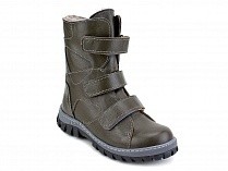 207з (31-40) Аквелла (Akwella), ботинки зимние ортопедические с высоким берцем, натуральная шерсть, кожа, тёмно-зелёный в Владимире