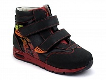 092-11 Бос (Bos), ботинки детские ортопедические профилактические, не утепленные, кожа, нубук, черный, красный в Владимире