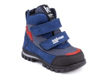 5008-03 (21-25) Кидмен (Kidmen), ботинки ортопедические профилактические, демисезонные утепленные, мембрана, нубук, байка, синий, серый, красный в Владимире