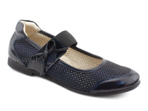 0015-500-0076 (37-40) Джойшуз (Djoyshoes), туфли Подростковые ортопедические профилактические, кожа перфорированная, темно-синий  в Владимире