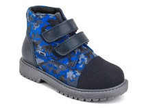 201-721 (26-30) Бос (Bos), ботинки детские утепленные профилактические, байка,  кожа,  синий, милитари в Владимире