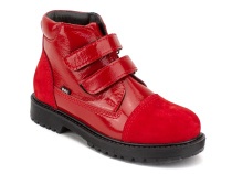 201-32 (31-36) Бос (Bos), ботинки детские утепленные профилактические, байка,  кожа, лак,  красный в Владимире