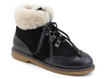 А44-071-2 Сурсил (Sursil-Ortho), ботинки детские ортопедические профилактичские, зимние, натуральный мех, замша, кожа, черный в Владимире