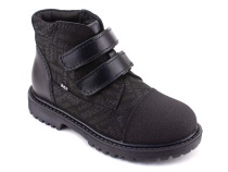 201-125 (31-36) Бос (Bos), ботинки детские утепленные профилактические, байка, кожа, нубук, черный, милитари в Владимире