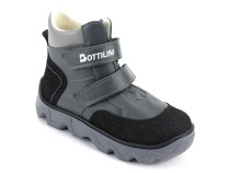BL-271(3) Боттилини (Bottilini), ботинки  детские демисезонные ортопедические профилактические, кожа, байка, серый в Владимире